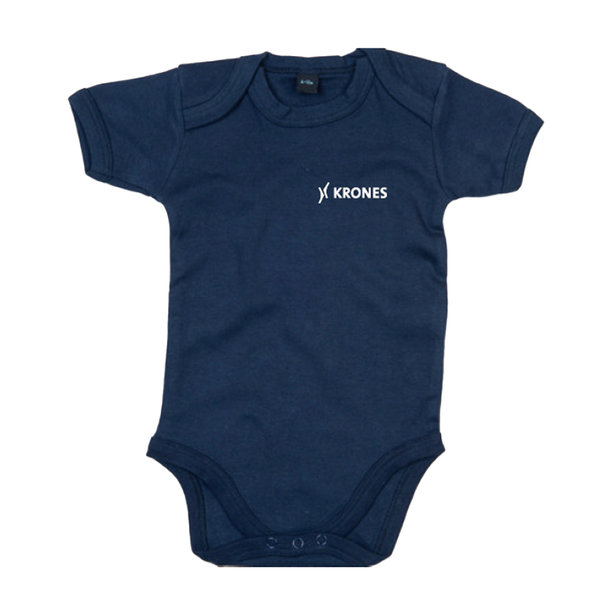 Krones Baby-Body in dunkelblau, Vorderansicht