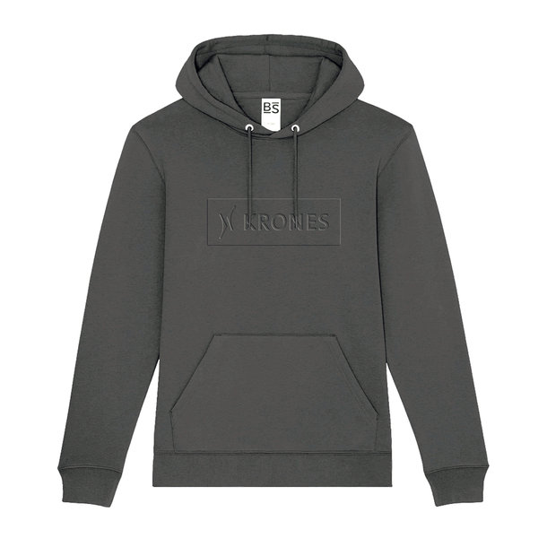 Grauer Krones Hoodie mit geprägtem Logo auf der Vorderseite